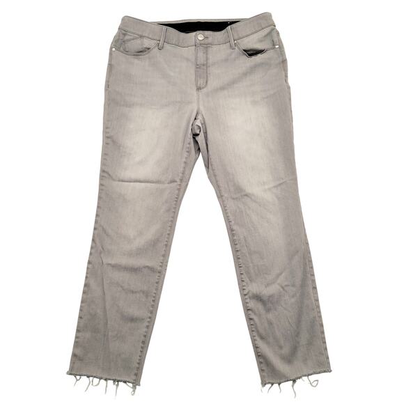 Chico's Jeans Women's 3R, 16R Gray Mid Rise Comfort Stretch Raw Hem Ankle - Picture 2 of 7